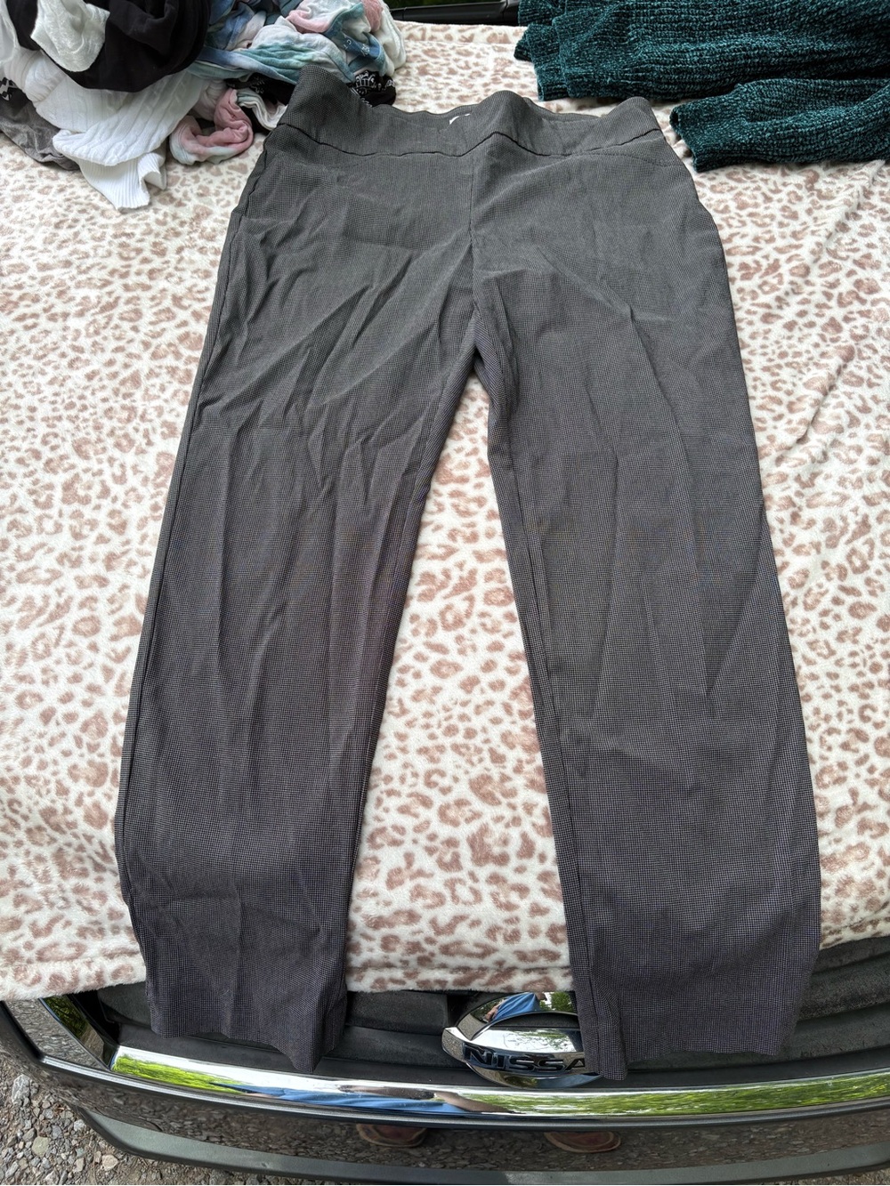 Charter Club Black and White Cambridge Slim Dress Pants Size 12 Petite